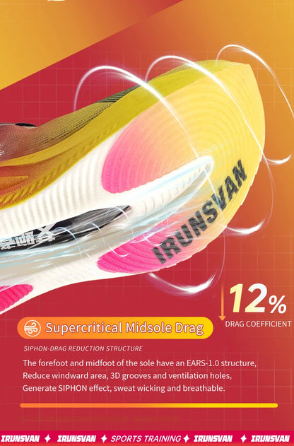 IRUNSVAN Carbon Plate Marathon Running Shoes, Professional Stable Support, Shock Absorption, Ultra-Light Rebound Sports Shoes