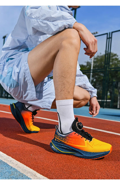 Laufschuhe für Herren mit Carbonplatte, Spezial-Sportschuhe, atmungsaktiv, leicht, bequeme rutschfeste Marathon-Sneaker für Damen