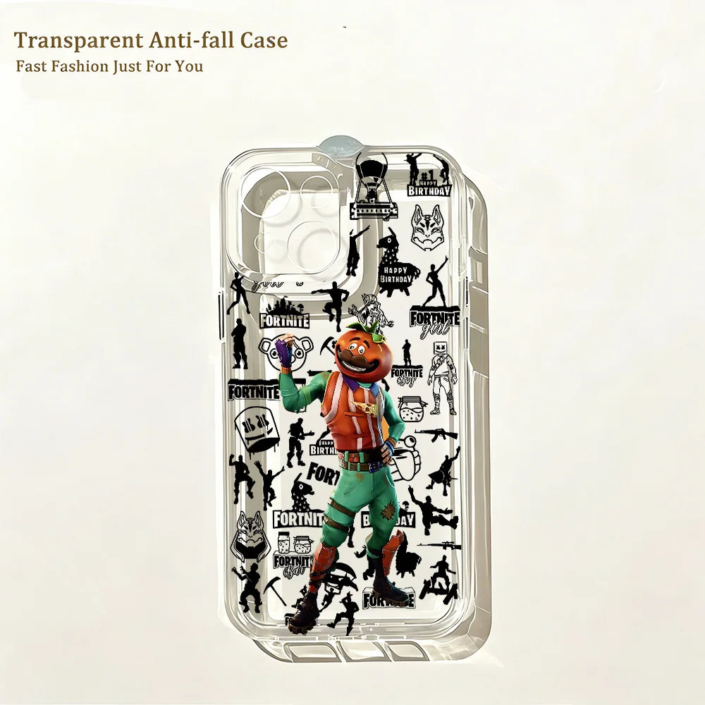 Hot Game F-Fortnites Phone Case for IPhone 17e 17 16 16e 15 14 13 12 11 Mini Pro Max X XR XSMax 7 8 Air Plus Clear Back Cover