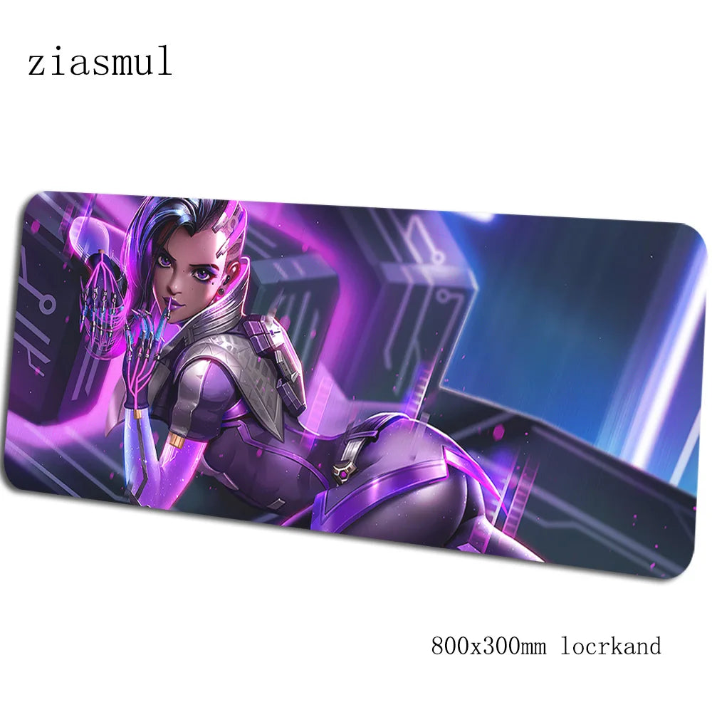 Tapete de rato gamer Overwatch Aestheticism 800x300x3mm, tapete de rato para portátil gaming, mousepad Cartoon, tapete de secretária para PC