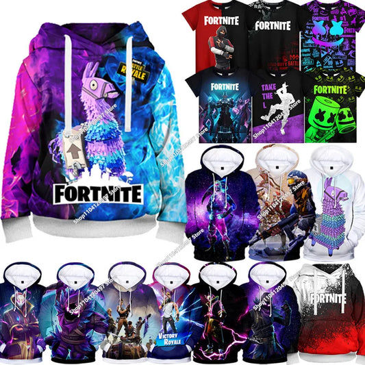 Fortnite Fighting Game 3D Print Hoodies Streetwear Children's Oversized Casual Sweatshirts Hoodie Man Coat Clothes