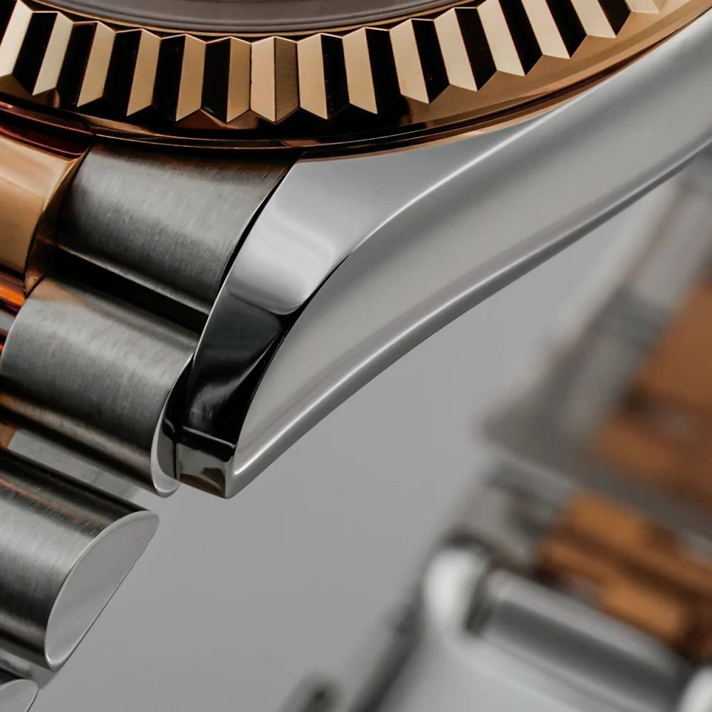 Eniton 36mm Men's Mechanical Watch with Stainless Steel Peacock Stone Tiger Eye Dial And NH35 Movement