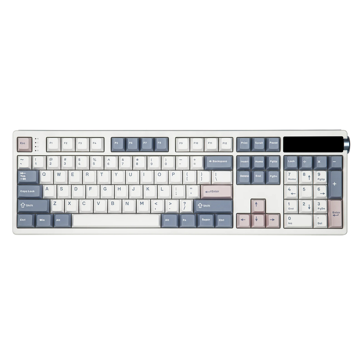 EPOMAKER TH108 PRO 100% Full-Sized Hot-Swap kabelgebundene/BT/2.4Ghz kabellose mechanische Tastatur mit Display & Drehknopf, 10000mAh Akku