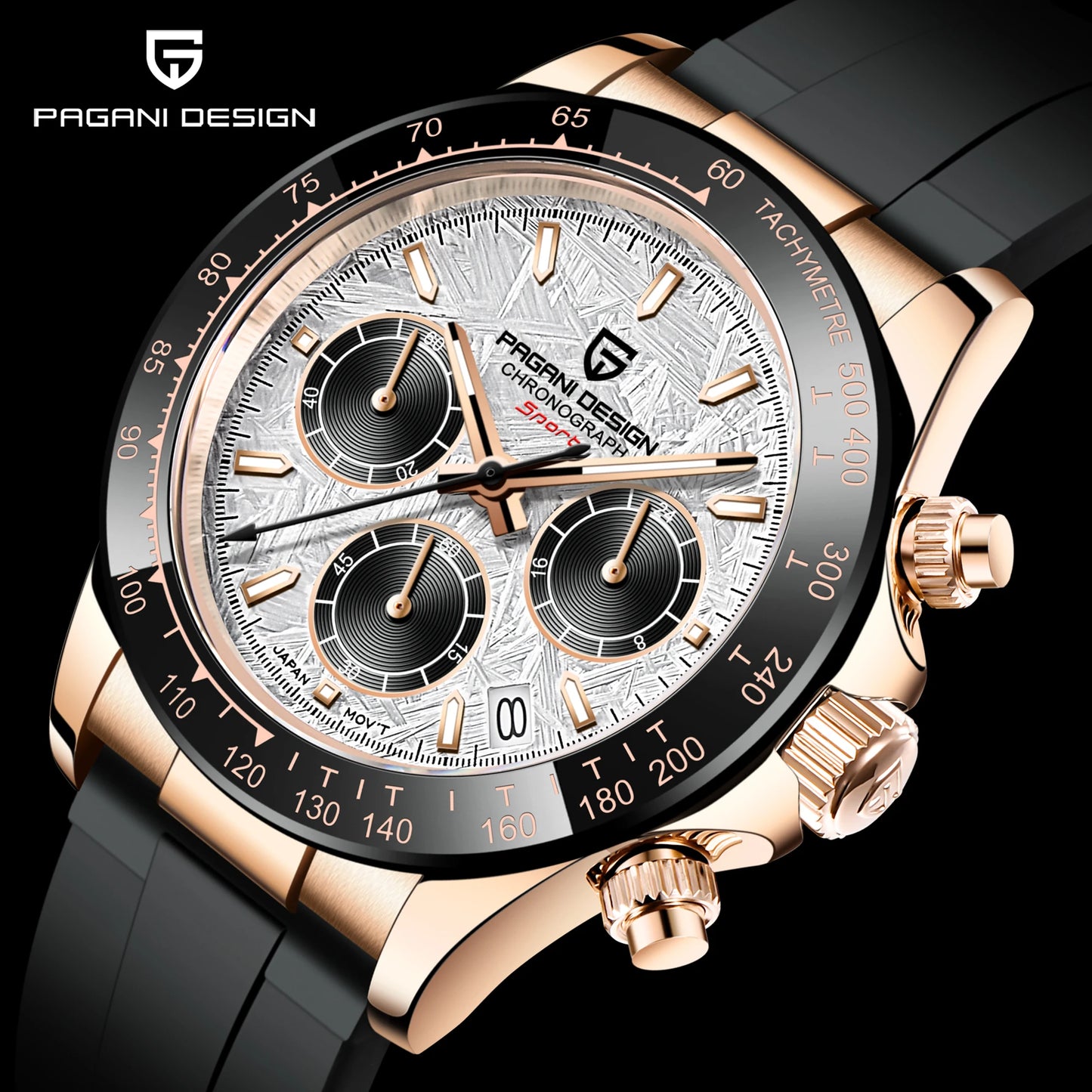2026 New PAGANI DESIGN PD-1664 Meteorite Dial Fashion Men Quartz Wristwatches 100M Sapphire Glass Chronograph relogio masculino