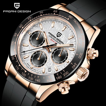 2026 New PAGANI DESIGN PD-1664 Meteorite Dial Fashion Men Quartz Wristwatches 100M Sapphire Glass Chronograph relogio masculino
