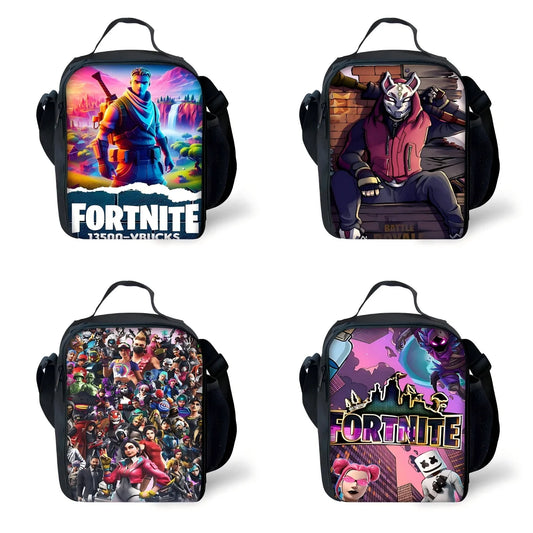 Hot Game FortniteS Child Insulated Large Capacity Bag for Boy and Girl Student Outdoor Picnic Resuable Thermal Cooler Lunch Box