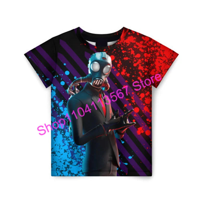 Christmas 3D T-shirt Zero Triggerfish Fortnite T-Shirt, Competitive Game Streetwear for Kids, Boys and Girls, Harajuku Teen Tees