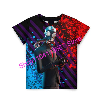 Christmas 3D T-shirt Zero Triggerfish Fortnite T-Shirt, Competitive Game Streetwear for Kids, Boys and Girls, Harajuku Teen Tees
