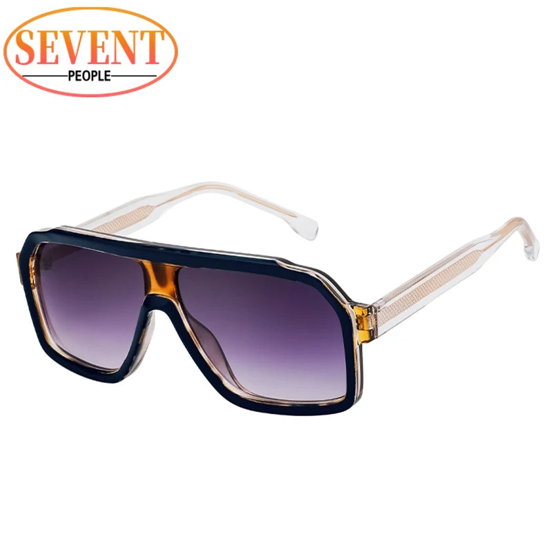 Classic Oversized Square Sunglasses Men 2026 Luxury Brand Trendy Metal Big Frame Goggles Eyewear Stylish Sun Glasses For Ladies