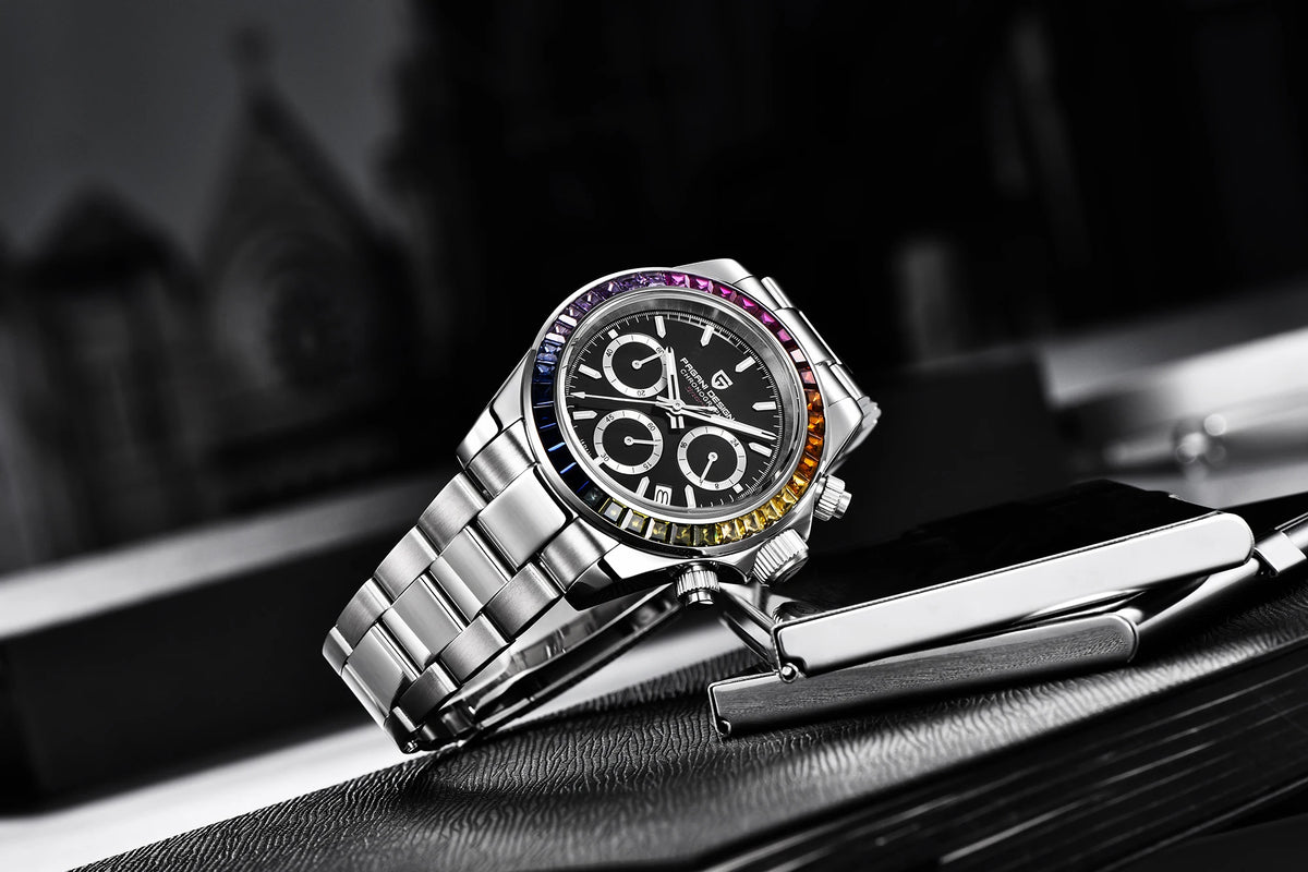 montre chronographe pour homme PAGANI DESIGN– Montre-bracelet à quartz de luxe, lumineuse et étanche.