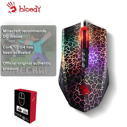 A4TECH A70 Bloody Light Strike Black Gaming Mouse, 100-6200 CPI Adjustable, 6 Sniper Modes, Durable X Glide Metal Armor Boot