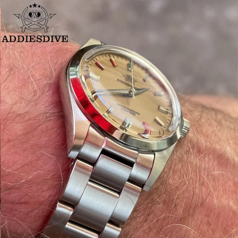 ADDIESDIVE HOT AD2030 36mm Men's Watch Relogios Masculino No Logo Sports Bubble Mirror Pot Cover Glass 10Bar Quartz Wristwatches