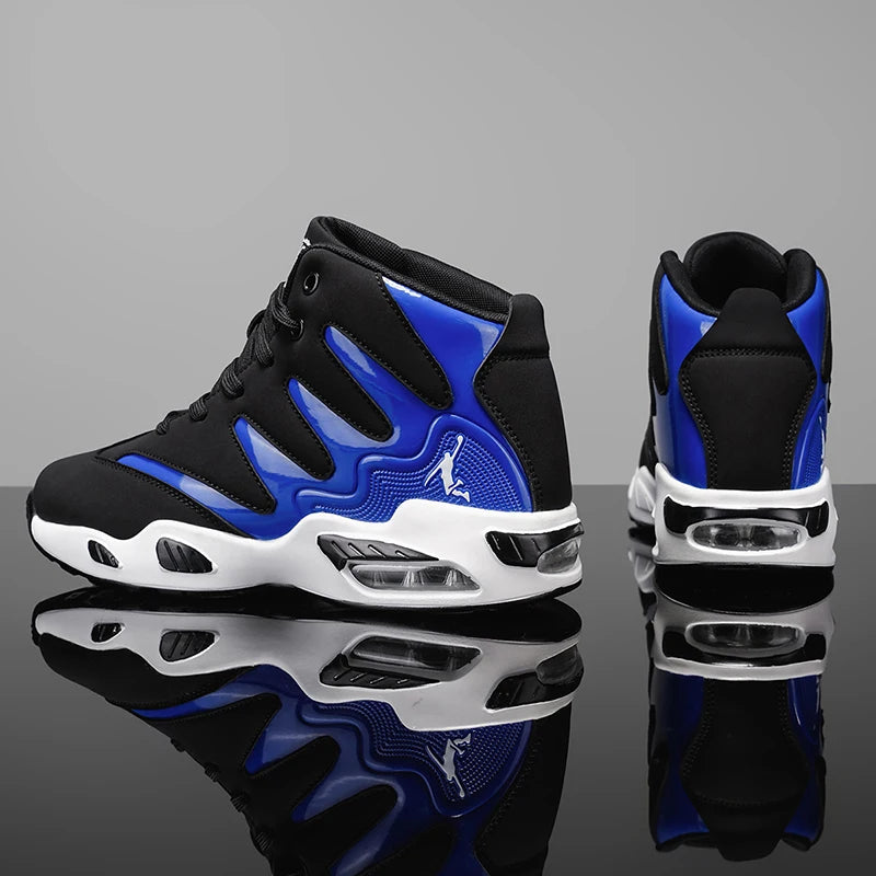 Chaussures de basketball montantes pour hommes, robustes et stables, baskets d'entraînement à lacets, unisexe, adaptées à la course, au sport, au basketball et à la marche. Cadeau idéal pour hommes, léger, confortable,