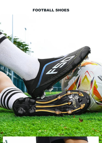 New Men's Football Boots Non-Slip Boys Outdoor Hot-Selling Soccer Shoes Grass Match Sneakers High-Quality Cleats High-Top Lightweight