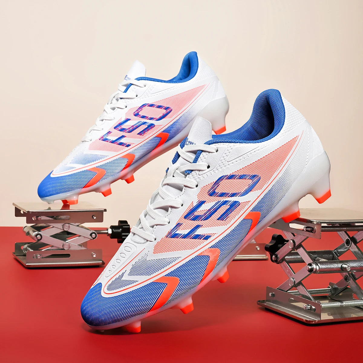 Lightweight AG/FG Soccer Cleats PU Fabric Sweat-Absorbent Upper TPU Non-slip Sole Durable Boys Girls Football Training