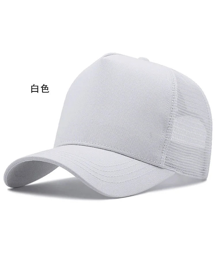 Felnőtt nyári pamut trucker sapka, női hálós napellenző sapka, nagy méretű sapka, férfi plusz méretű baseball sapka, 55–60 cm, 60–65 cm