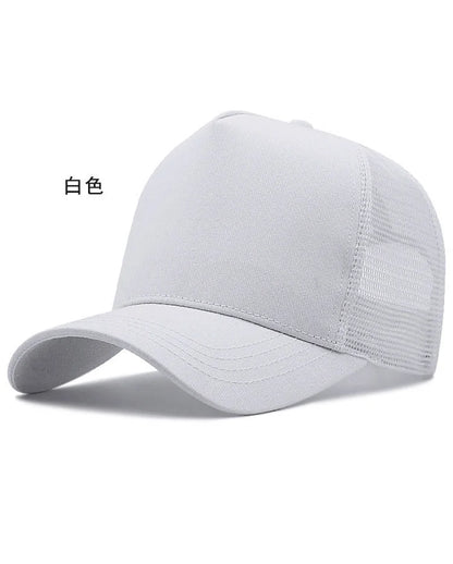 Felnőtt nyári pamut trucker sapka, női hálós napellenző sapka, nagy méretű sapka, férfi plusz méretű baseball sapka, 55–60 cm, 60–65 cm