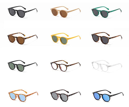 Peekaboo polarized sunglasses for men korean fashion driving round sun glasses for women uv400 green brown summer accessories