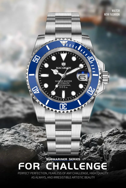 MACARLON Design New 41mm Mechanical Watch for Men Sapphire Glass Luminous Stainless Steel Waterproof China NH35 Automatic Watch TOP