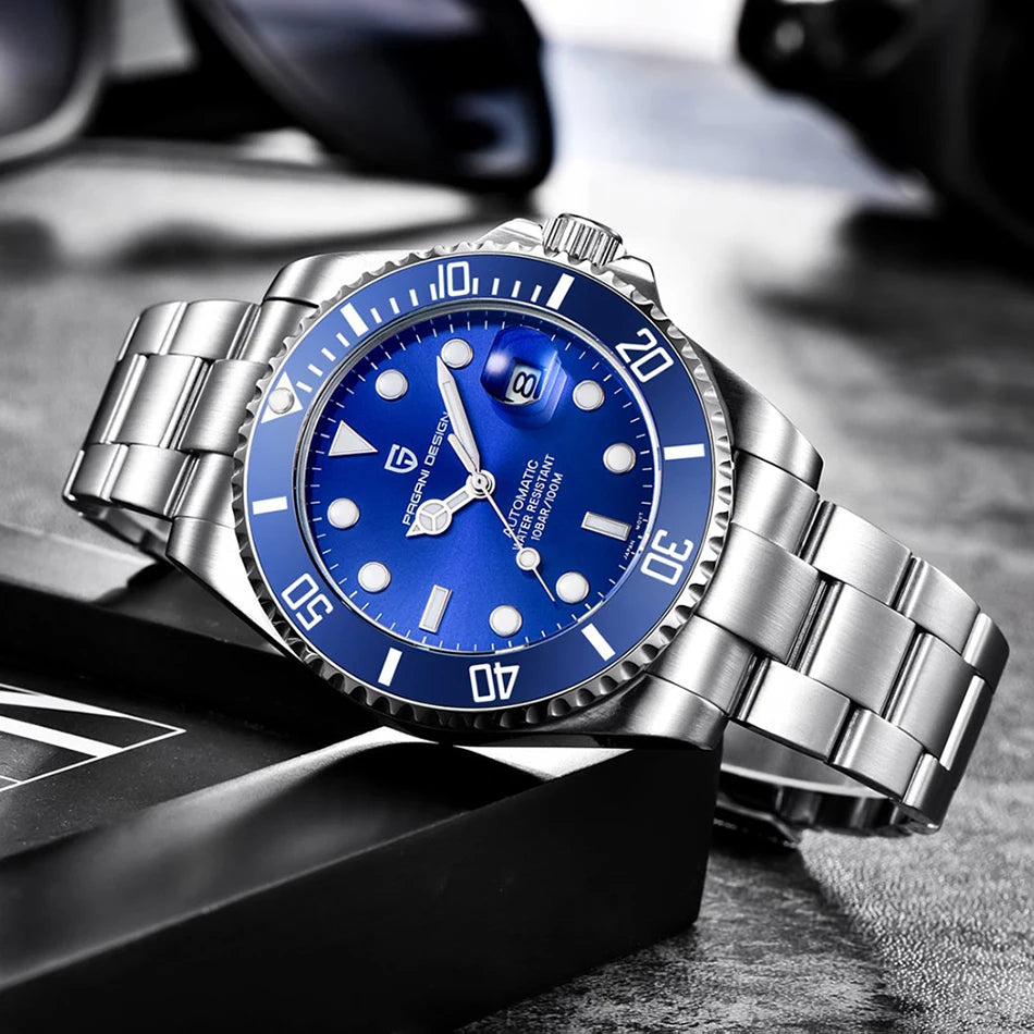 PAGANI DESIGN Diving Watch Mechanical Automatic Watch 316L Stainless Steel UltraBright Luminous Watch Top Luxury Watches for Man