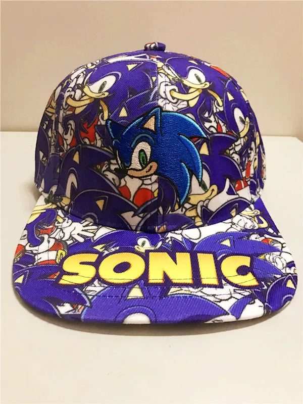Shadow the Hedgehog 3D-baseballkasket til voksne og børn med Sonic, Amy, Tails og Knuckles-print, flad kant og ducktongue-solhat – gaver