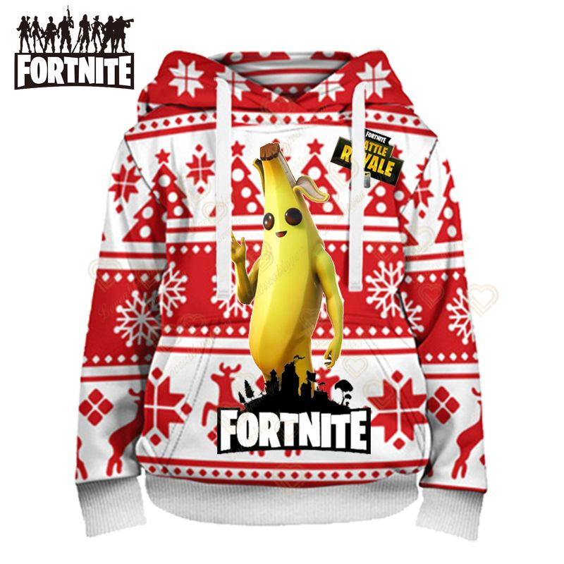 Fortnite Hoodies Pullover Sweatshirt Victory Royale 3D Hoodies Streetwear Hooded Tops for Kids Birthday Gifts