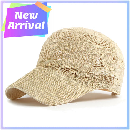Casquette de baseball d'été en maille ajourée brillante pour femme, casquette de protection solaire pour les activités de plein air, respirante, flatteuse et polyvalente