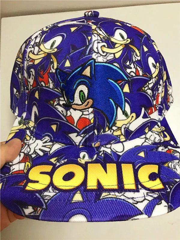 Shadow the Hedgehog 3D-baseballkasket til voksne og børn med Sonic, Amy, Tails og Knuckles-print, flad kant og ducktongue-solhat – gaver