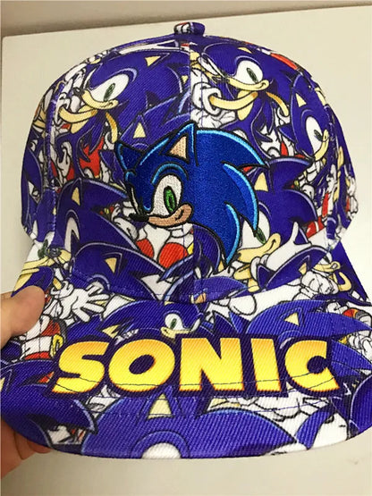Shadow the Hedgehog 3D-baseballkasket til voksne og børn med Sonic, Amy, Tails og Knuckles-print, flad kant og ducktongue-solhat – gaver