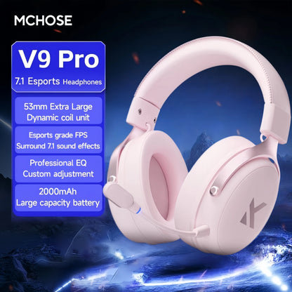 MCHOSE V9 Pro casque de jeu sans fil son Surround casque suppression du bruit micro faible latence léger pour PS5 PC SWITCH