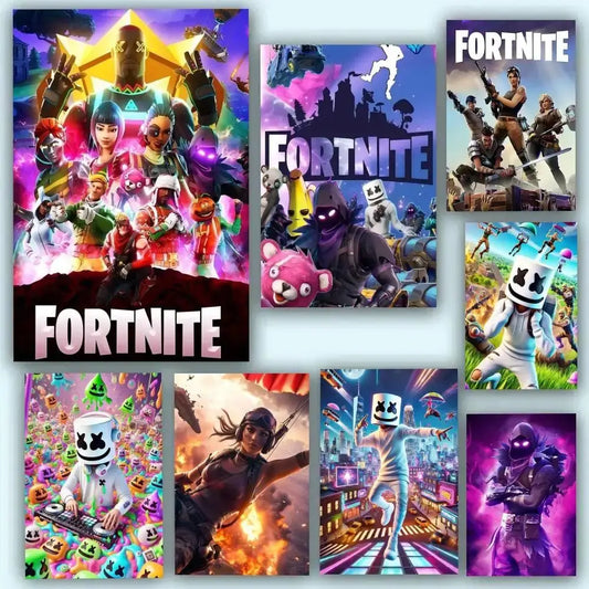 Game-F-F-Fortnites Posters Self Adhesive Waterproof Ideal For Living Room Bedroom Bar Decoration