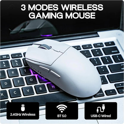 Mouse de gaming wireless AJAZZ AJ139 V2 MC/AJ139 PRO, senzor PAW3311/PAW3395, 12000DPI/26000DPI, 500mAh, mouse Bluetooth pentru PC