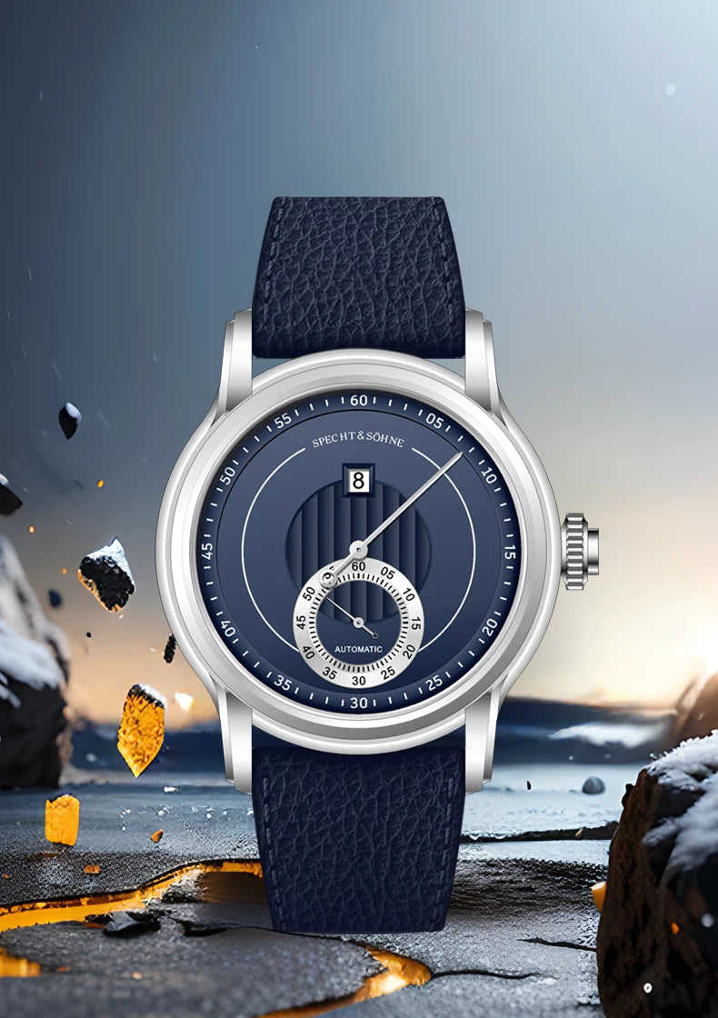 2026 Newly designed Specht & Söhne Men Automatic Watch 39mm Jumping Hour Mechanical Wristwatch Sapphire Crystal Reloj Hombre