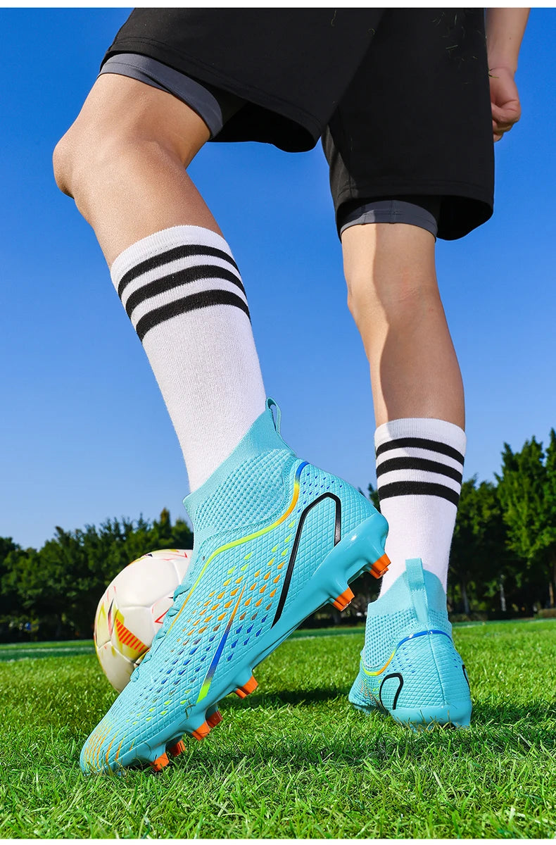 Men's Outdoor Football Boots FG/TF Professional Training Soccer Shoes Cleats Turf Futsal Match Grass Unisex Non-Slip Breathable