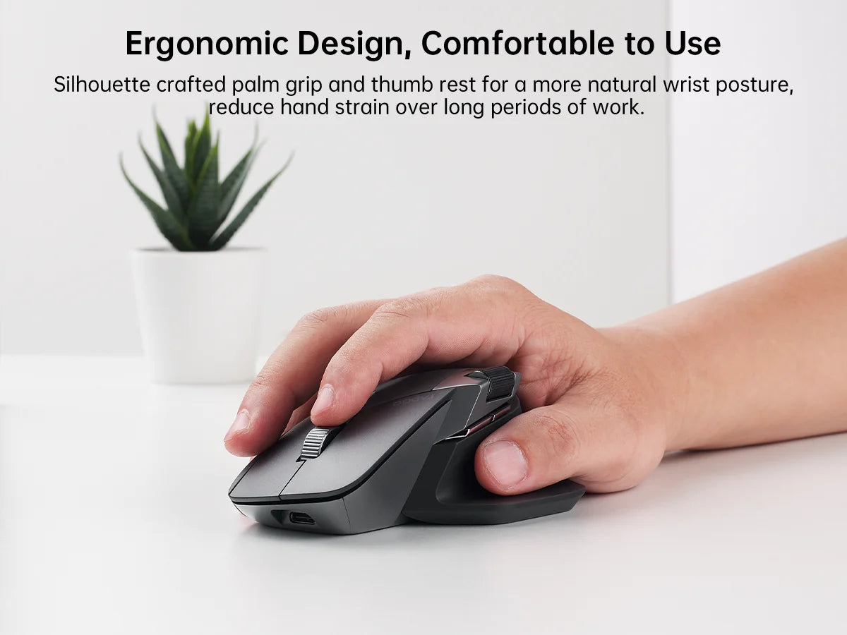 Mysz bezprzewodowa Rapoo MT760L/MT760M Multi-mode, akumulatorowa, ergonomiczna, 4000 DPI, obsługa do 4 urządzeń, mysz Bluetooth