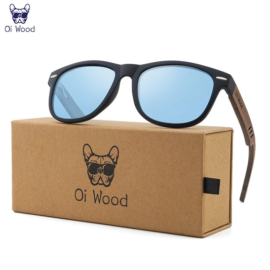 Oi Wood Sunglasses Polarized Black Walnut Wood Sunglasses for Man Polarized High Quality Sun Glasses Men UV400 Eyewear