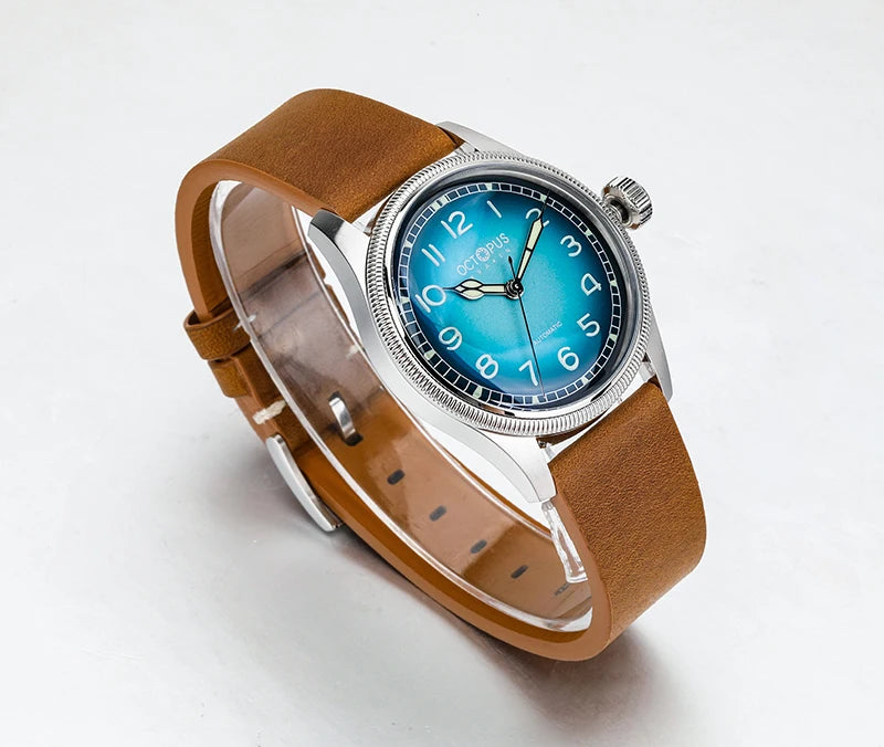 Octopus Kraken 38mm Pilot Watch Retro Stainless Steel PT5000 Movement Automatic Mechanical Wristwatch Luminous Dive Watch Man