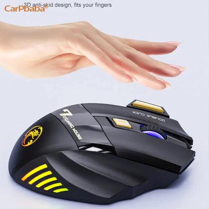 Brezžična miška Bluetooth, polnilna računalniška miška za gamerje, ergonomska gaming miška z RGB osvetlitvijo in tihim delovanjem za PC