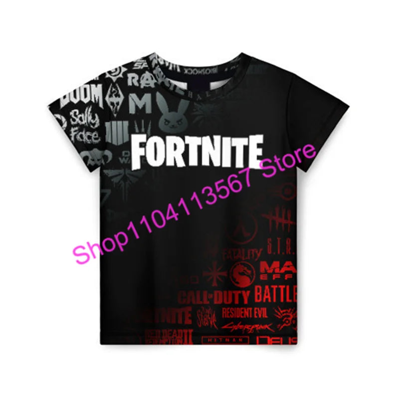 Christmas 3D T-shirt Zero Triggerfish Fortnite T-Shirt, Competitive Game Streetwear for Kids, Boys and Girls, Harajuku Teen Tees