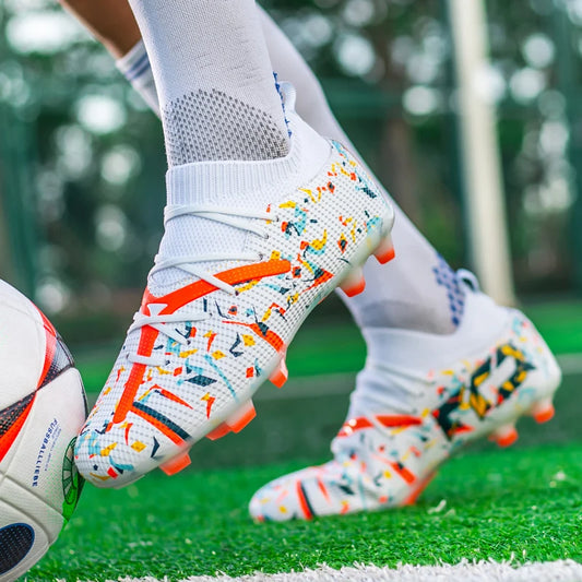 Chuteiras de Futebol Profissionais para Homem em Malha Respirável, Chuteiras Antiderrapantes Rápidas, Sapatilhas de Moda para Relva Artificial, Sapatos de Futebol Masculinos