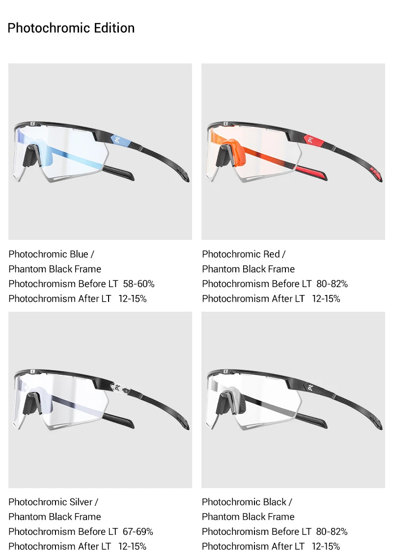 Kapvoe Real Carbon Fiber Cycling Glasses Sunglasses for Men Lightweight Photochromic UV400 MTB Bike Bicycle Sports Eyewear