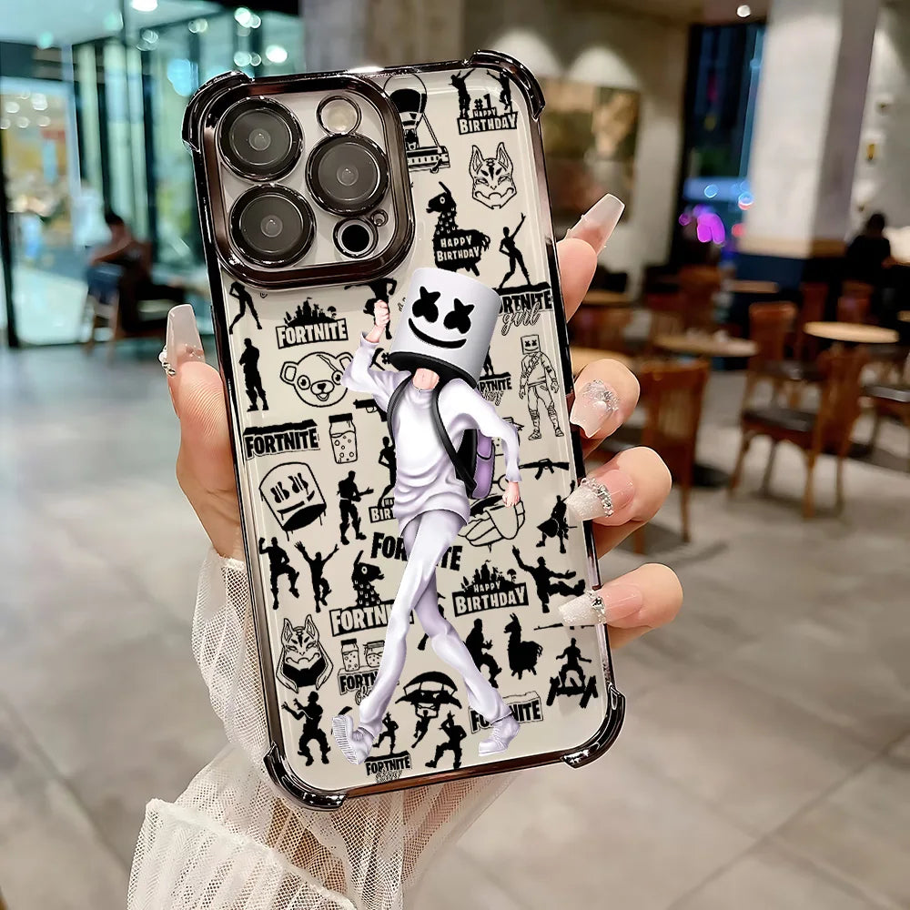 Capa de telemóvel Hot Game F-Fortnites Plating para Samsung A37 A57 A07 A36 A16 A06 A35 A55 A25 A26 A05s A15 A54 A34 A24 A14 A05 4G 5G