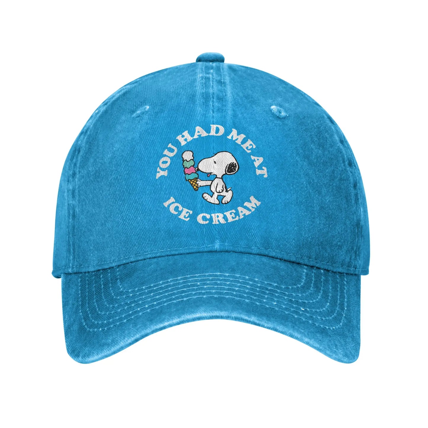 Sleeping Snoopy Baseball Caps Casual Distressed Washed  Snapback Cap Unisex Style Outdoor Summer Adjustable Caps Hat