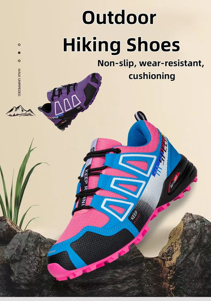 Scarpe da trekking da donna per attività outdoor, scarpe sportive da escursionismo, scarpe tattiche da caccia antiscivolo, scarpe da arrampicata traspiranti con lacci, ciclismo