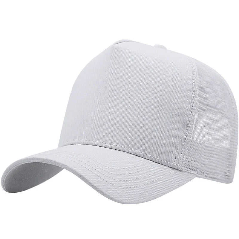 Felnőtt nyári pamut trucker sapka, női hálós napellenző sapka, nagy méretű sapka, férfi plusz méretű baseball sapka, 55–60 cm, 60–65 cm