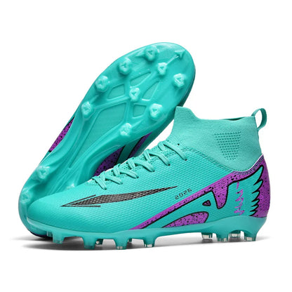 Nouvelles chaussures de football pour hommes, chaussures de soccer de haute qualité pour l'extérieur, chaussures de sport ultralégères pour l'intérieur, chaussures de sport antidérapantes à cheville haute, chaussures d