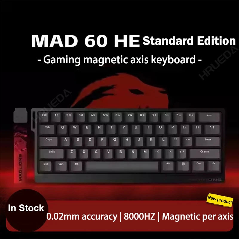 MADLIONS Mad 60he Mad60HE Mad 68HE Teclado mecánico para gaming personalizado con interruptor magnético, cableado, hot swap y tasa de sondeo de 8K