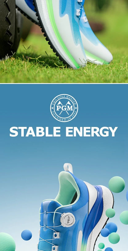 PGM Men Golf Shoes Ultra Soft Sole Knob Shoelaces Breathable Anti Slip Outdoor Sports Sneakers XZ412