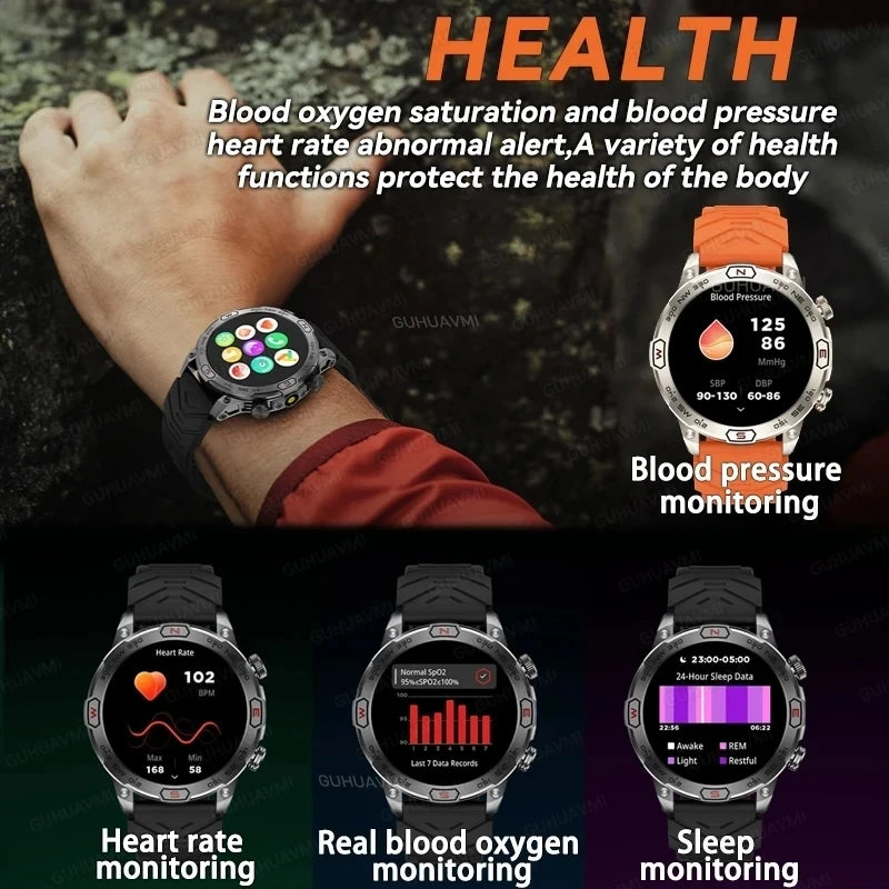 Men's Fashion Outdoor Sport GPS Smart Watch with AMOLED HD Screen, Heart Rate Monitor, and Waterproof Features