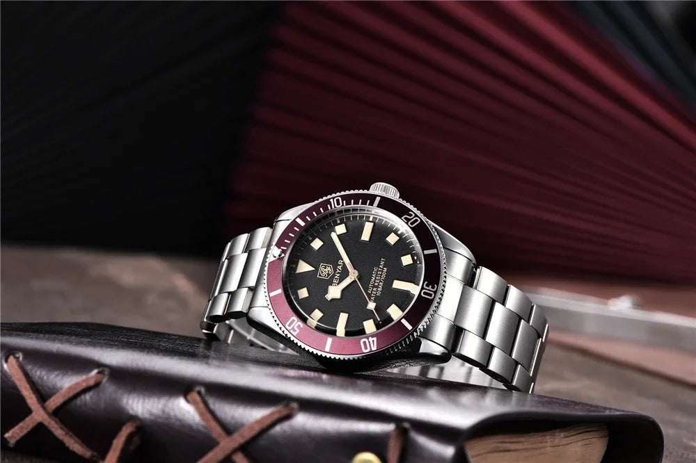 BENYAR 2026 New Men Watches Retro Black Mechanical Automatic luxury watch for men Waterproof Luminous Stainless steel wristwatch